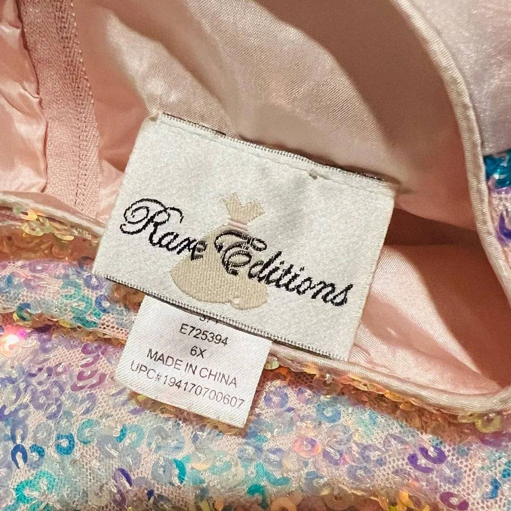 Rare Editions Pink and Cream Sequin Dress - Picture 5 of 11